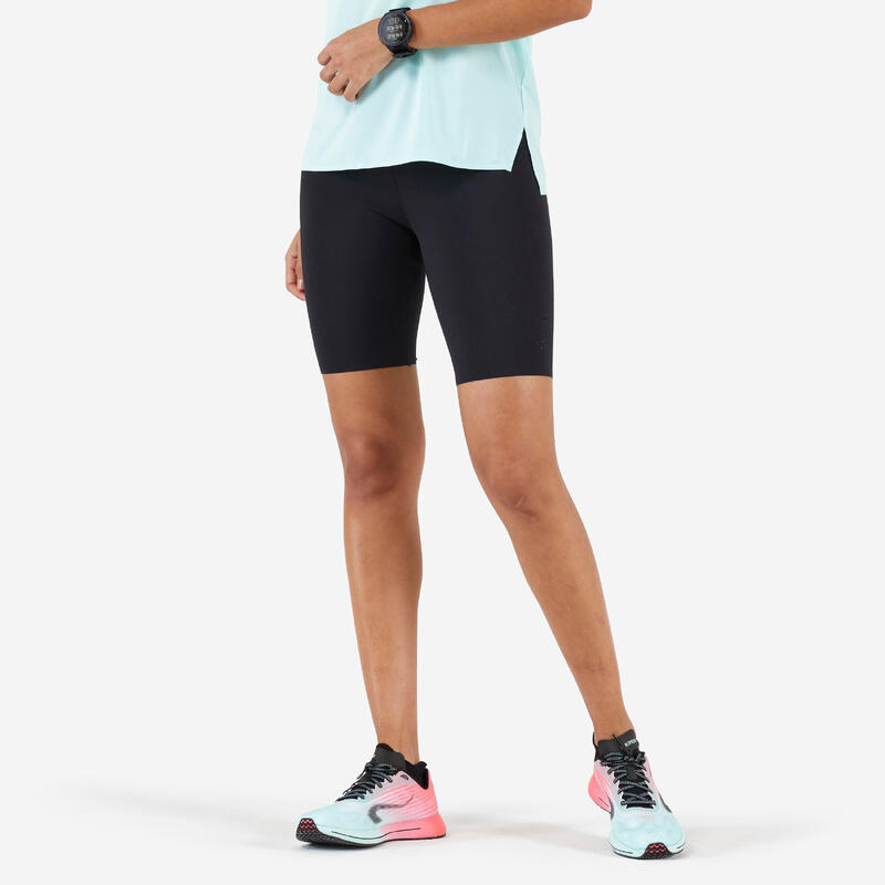 Short cycliste running Femme - KIPRUN Run 900 Light noir