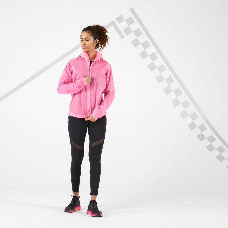 Sudadera Impermeable de Running para Mujer Kiprun Light Rosa - Decathlon