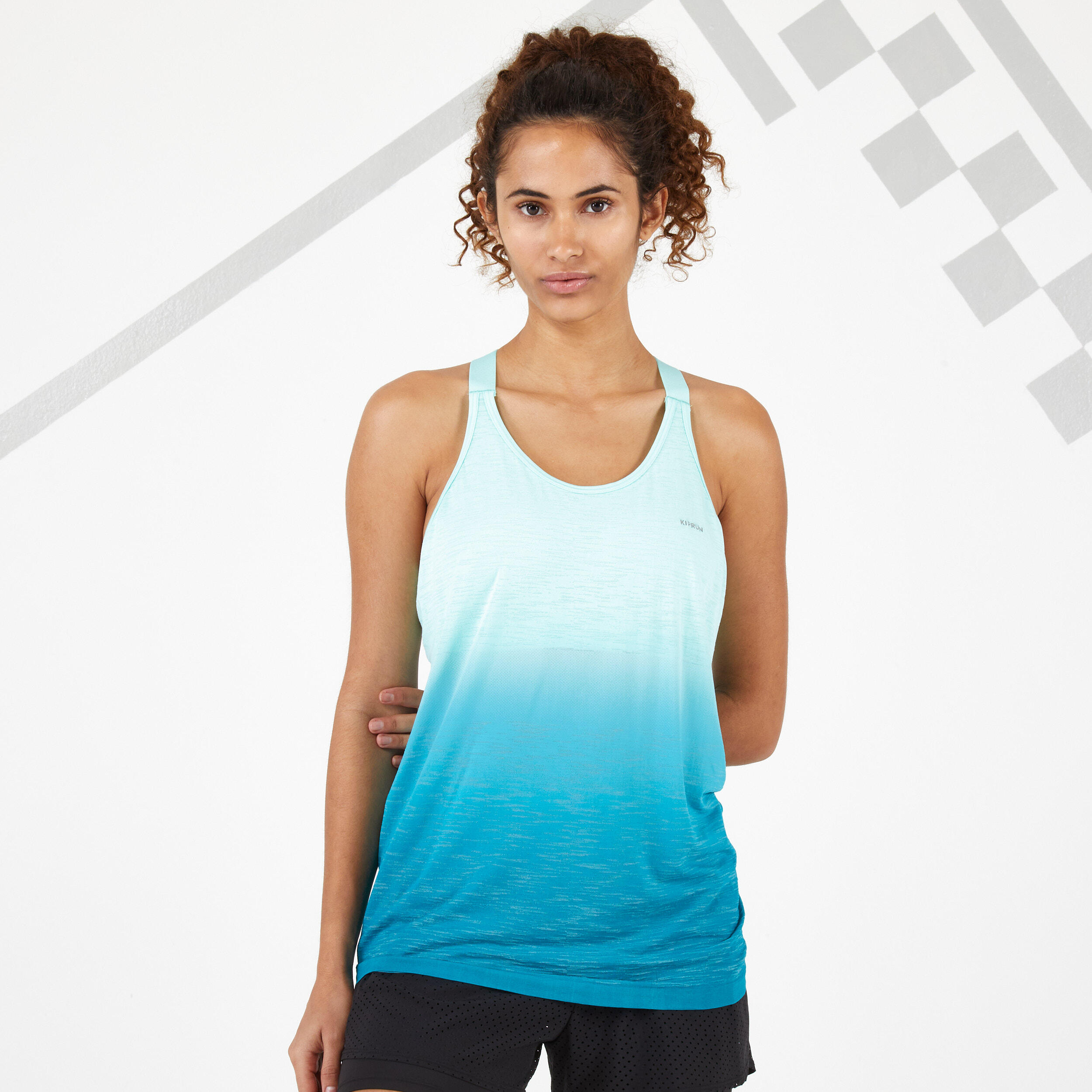 Camiseta Sin Mangas Running Kalenji Kiprun Care Mujer Verde/Azul  Fluorescente KIPRUN | Decathlon