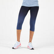 Kiprun Care Women's Breathable Running Cropped Bottoms - Black / blue