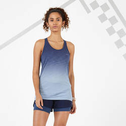 CARE RUNNING TANK TOP WITH BUILT-IN BRA - BLUE/GREY