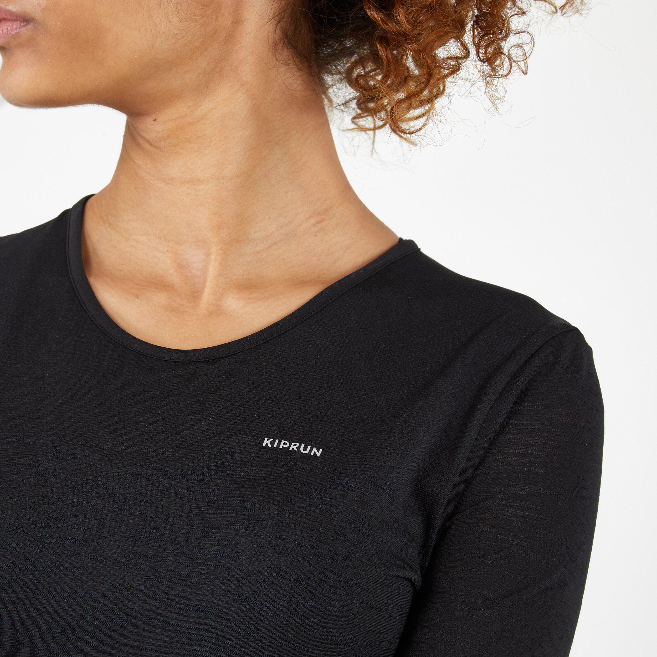TEE SHIRT RUNNING MANCHES LONGUES FEMME RESPIRANT KIPRUN CARE NOIR 4/10