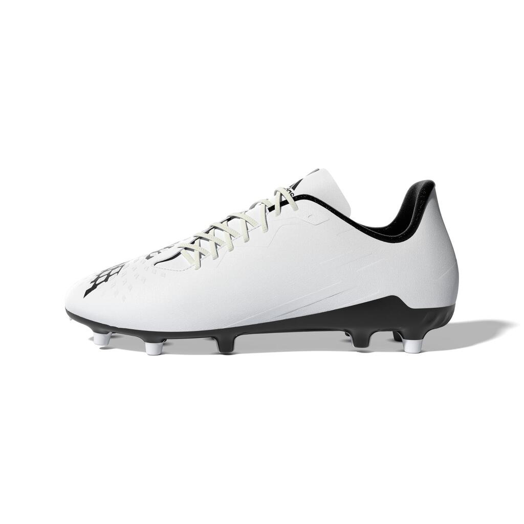 Men's/Women's Dry Pitch Moulded Rugby Boots Malice FG - White