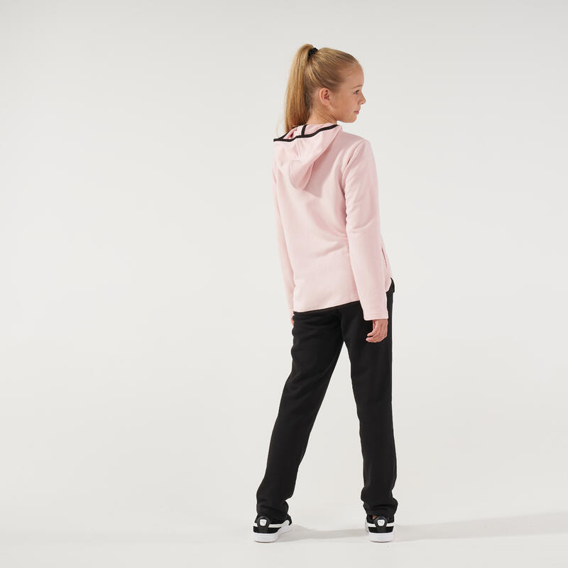 Felpa con cappuccio bambina ginnastica Puma rosa con stampa