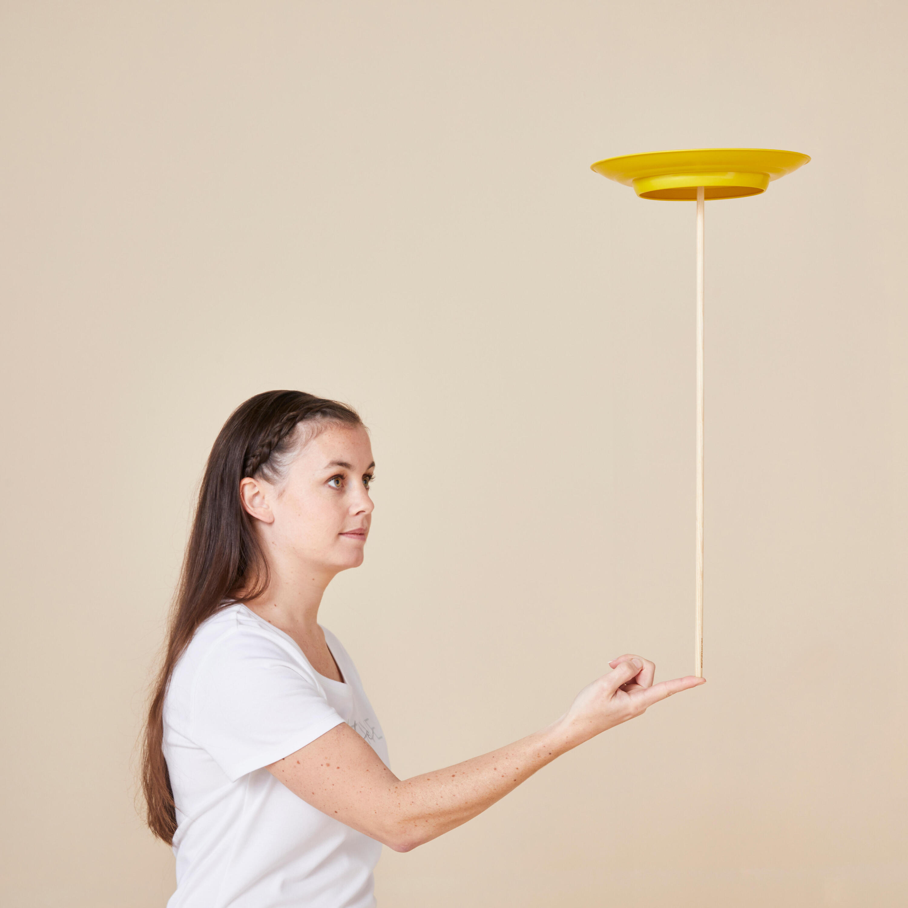 Spinning Plate + Wooden Stick - Yellow 6/7