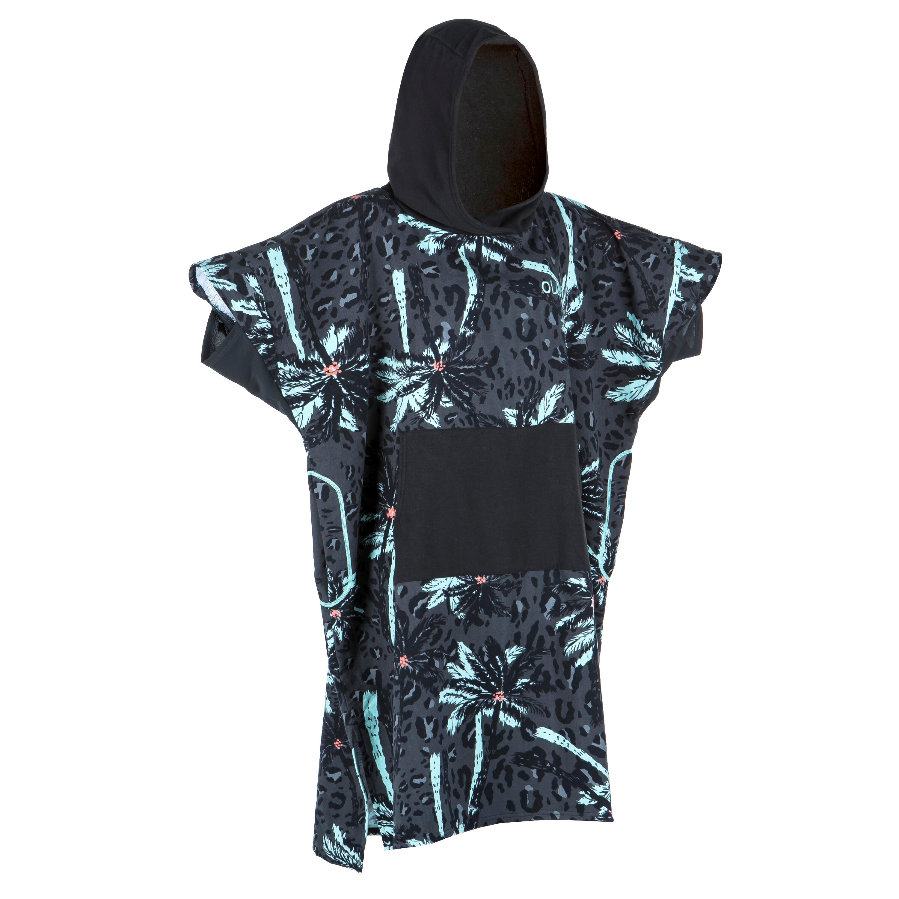 ADULT SURF PONCHO 500 Print - Palm 15/20