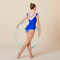Girls' Rhythmic Gymnastics (RG) Sleeveless Skirted Leotard - Blue Rhinestone