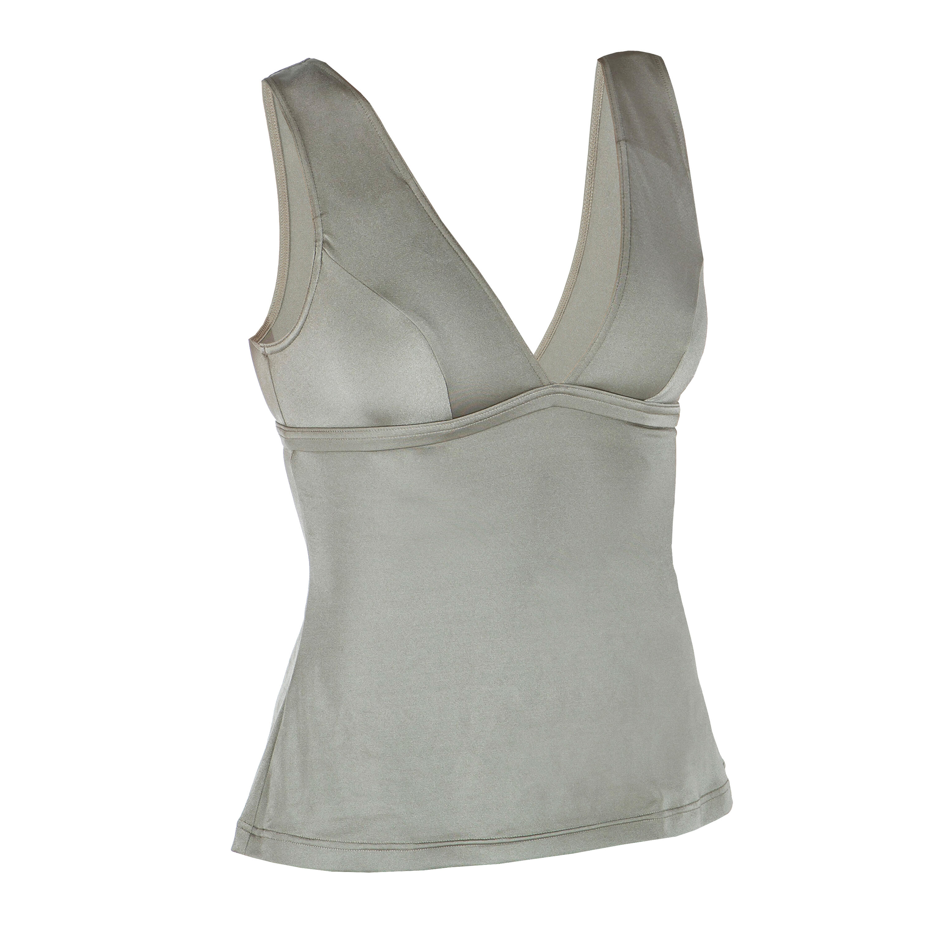 Tankini Swimsuit Top with V-Neck and Removable Padded Cups MARINE - KHAKI 3/10