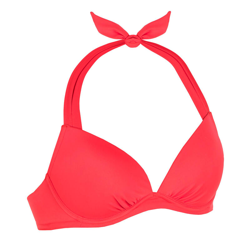 Haut de maillot de bain femme push up avec coques fixes ELENA ROUGE