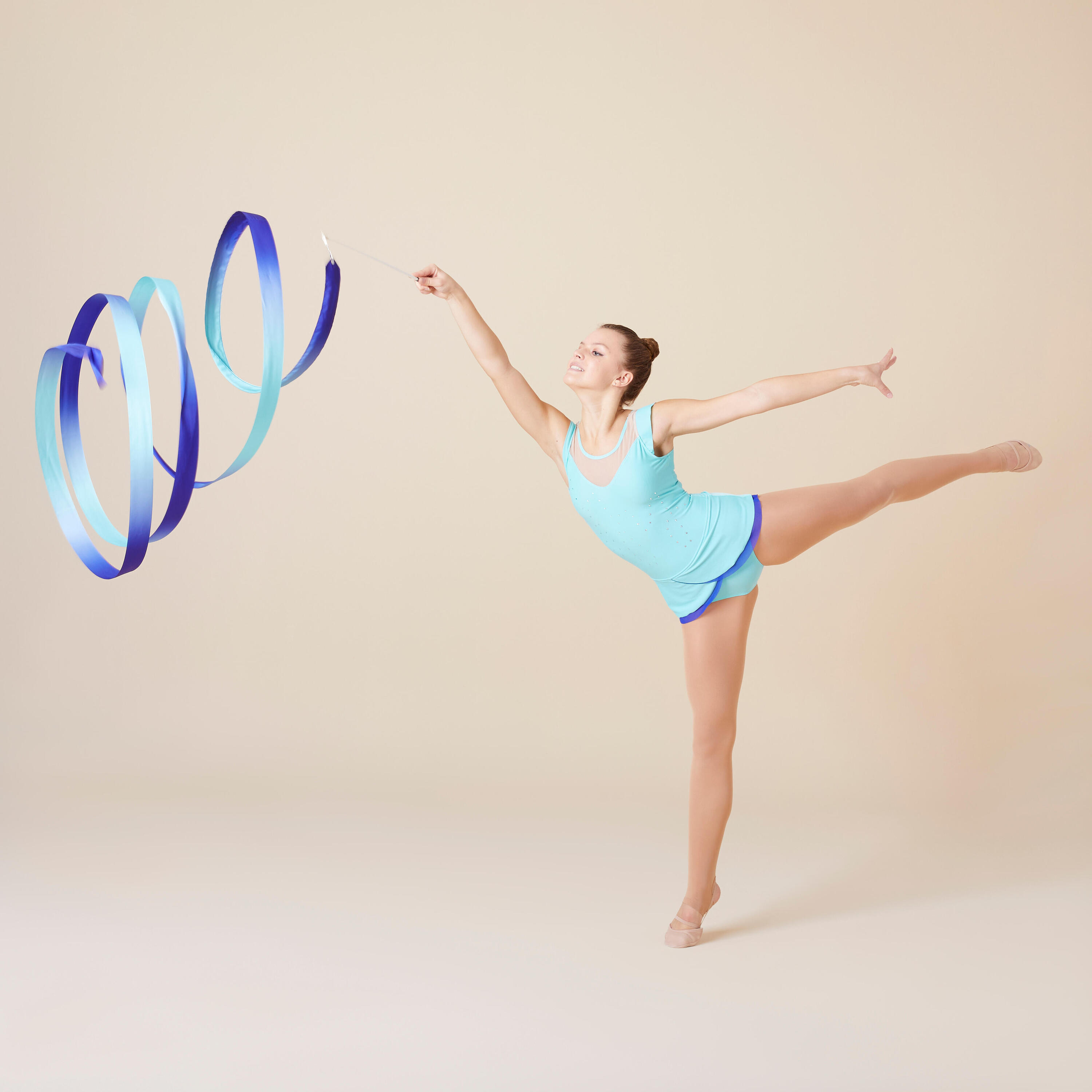 Rhythmic Gymnastics (RG) Ribbon 6m - Blue/Turquoise 7/12