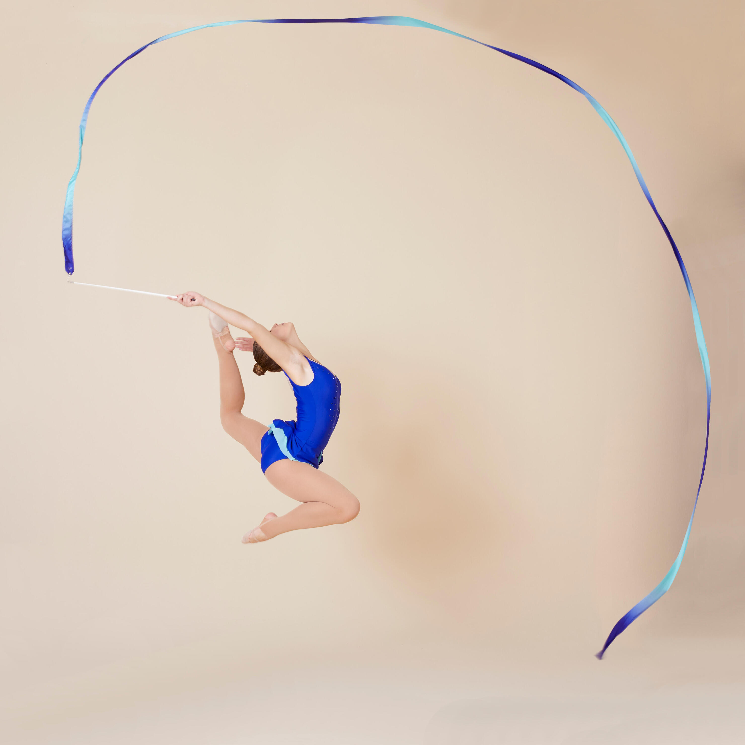 Rhythmic Gymnastics (RG) Ribbon 6m - Blue/Turquoise 4/12