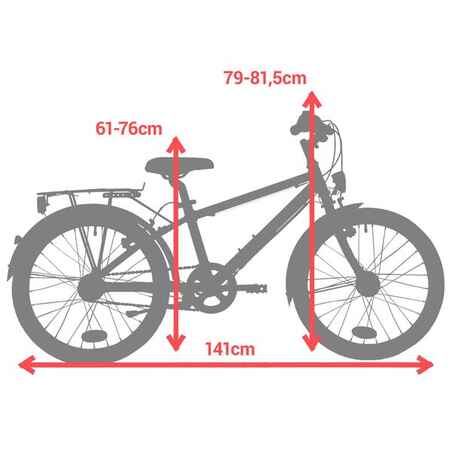 Vaikiškas miesto dviratis „Hoprider 900“, 20 col. ratai, 6–9 m. vaikams, mėlynas