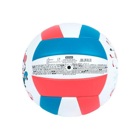 М'яч дитячий BV100 Classic для пляжного волейболу розмір 3 рожевий/синій з принтом