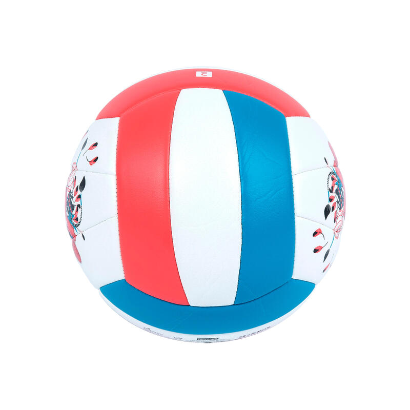 Dětský míč na beach volejbal šitý 100 Classic velikost 3 růžový s indiány