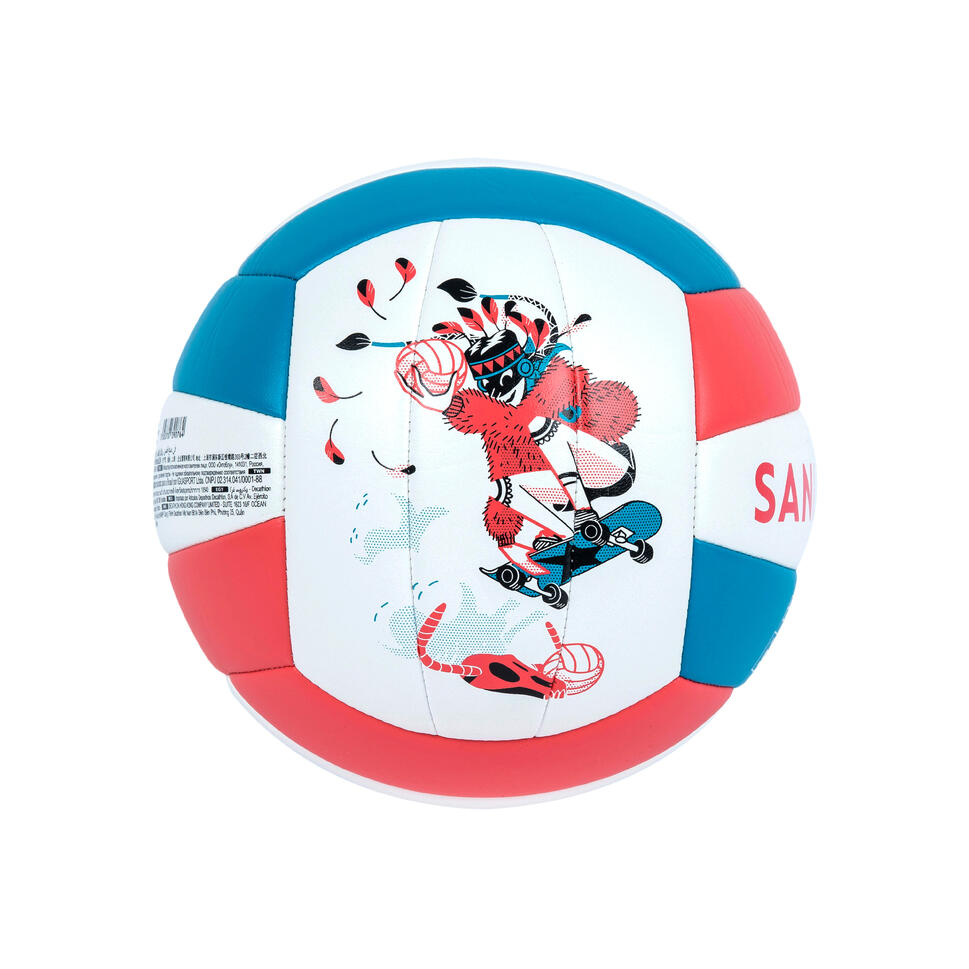 Ballon De Beach Volley Fluo En Cuir Cousu - Taille Officielle Soft Touch Résistant Eau