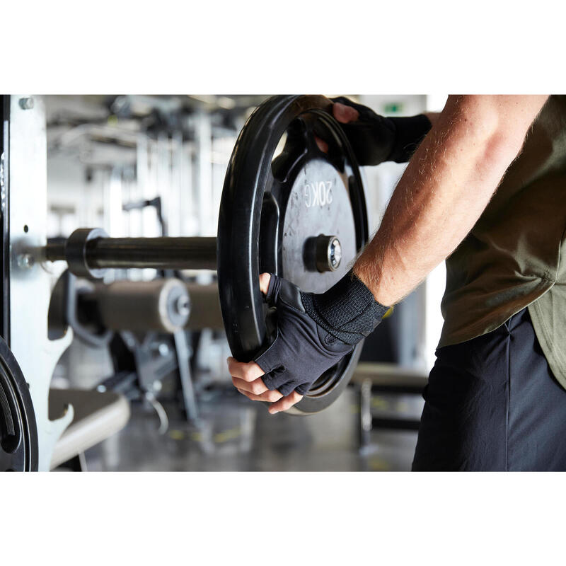 Luvas de Musculação com Faixa de Pulso 900 Preto