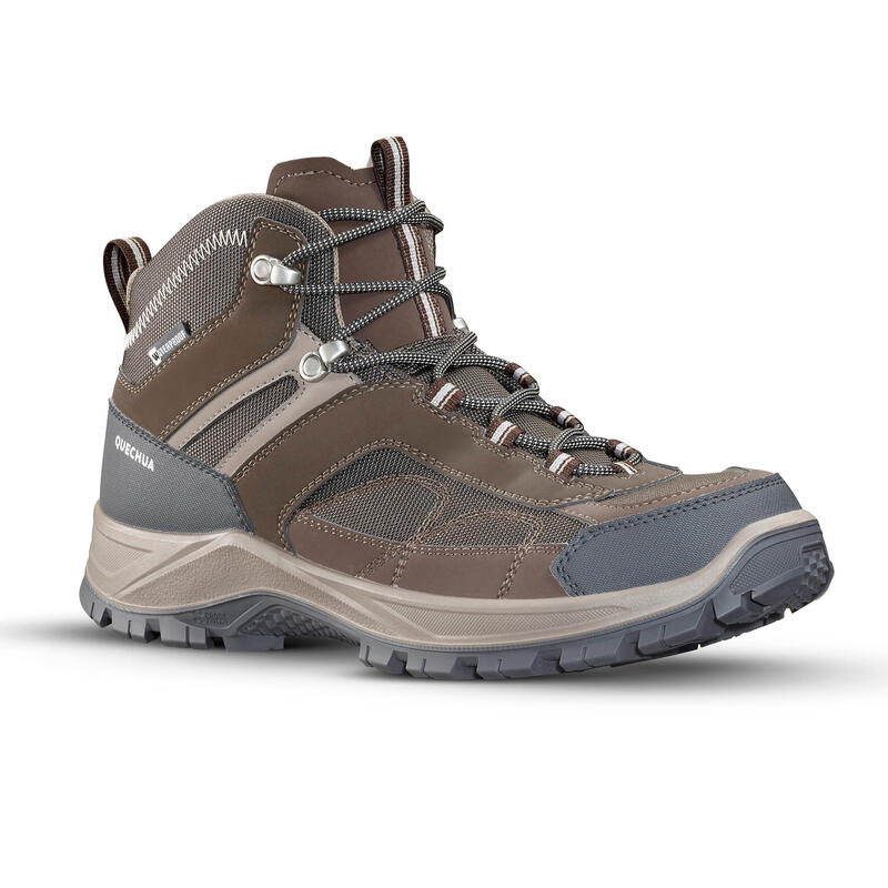 Chaussures imperméables de randonnée montagne - MH100 Mid marron - Homme