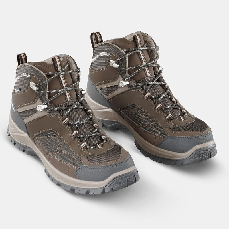 Chaussures imperméables de randonnée montagne - MH100 Mid marron - Homme