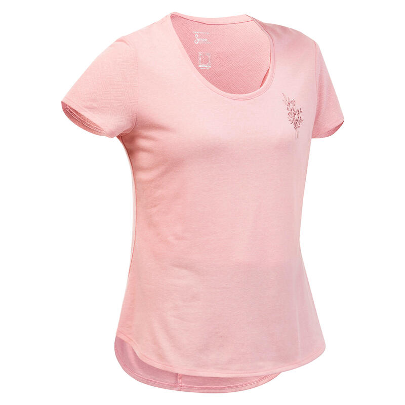 Női póló túrázáshoz NH500, rózsaszín