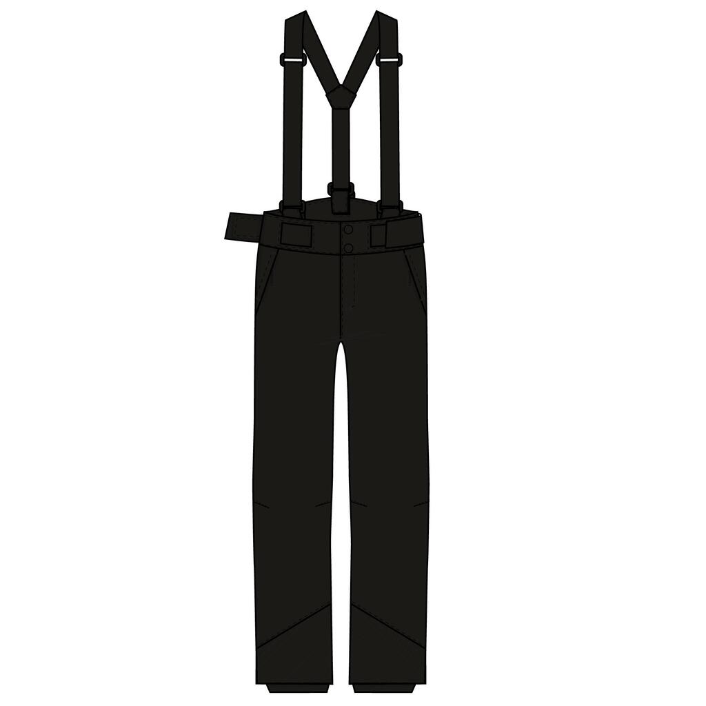 Pantalon de ski chaud et imperméable enfant 6-14 ans, 500 PNF noir