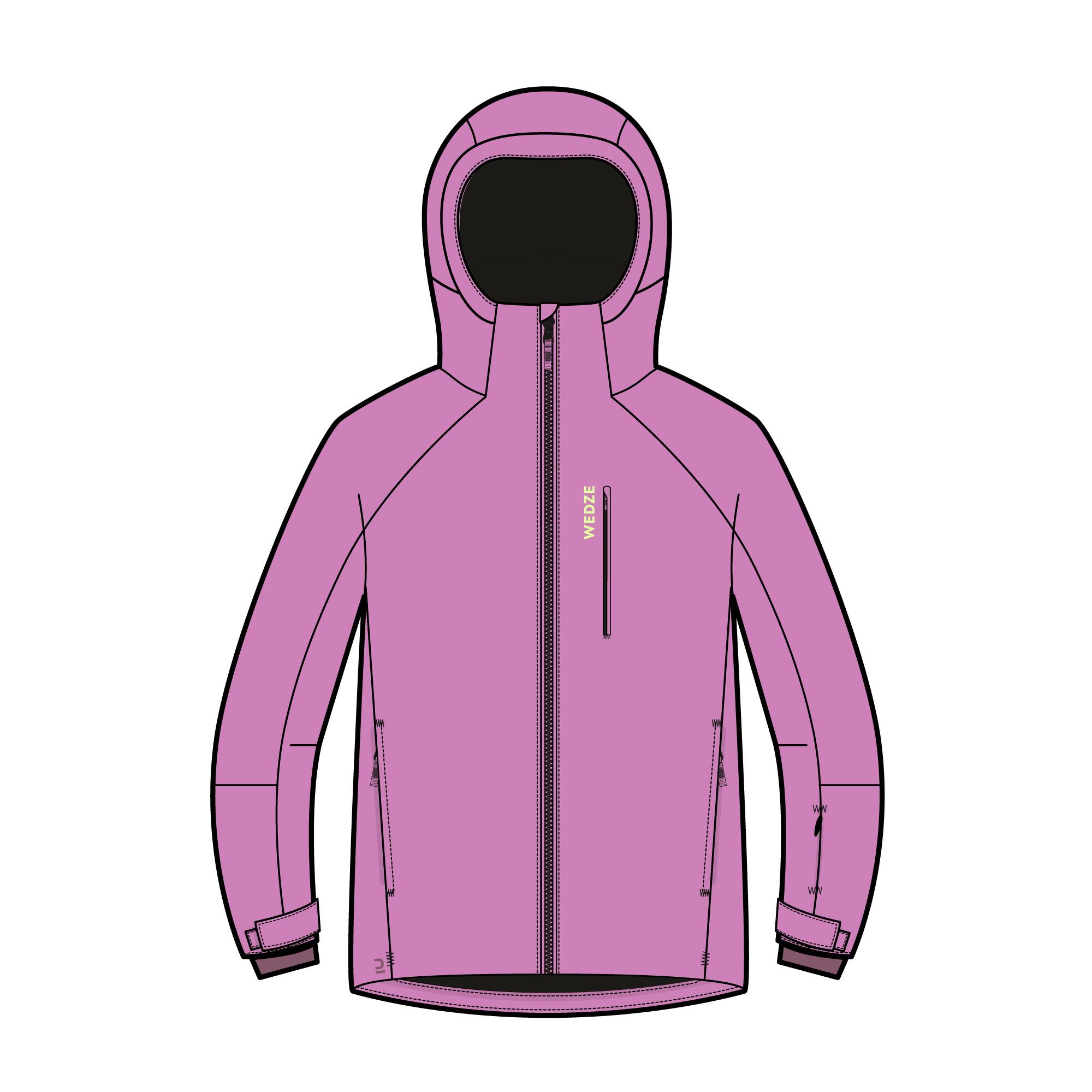 Kids’ Warm and Waterproof Ski Jacket 550 - Pink 14/20