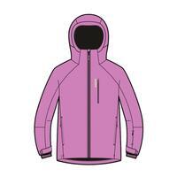 Roze dečja topla i vodootporna jakna za skijanje 550