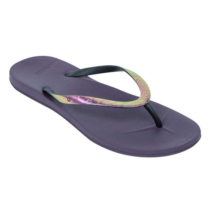 Zehensandalen Damen 500 violett/metallic