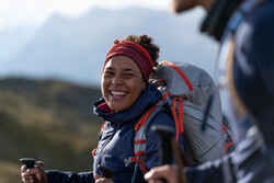 Women's Mountain Trekking Softshell Wind Jacket - TREK 900 Navy Blue