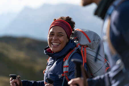 Women’s mountain trekking windbreaker softshell jacket - MT900 navy blue