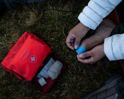 Preparing the first aid kit