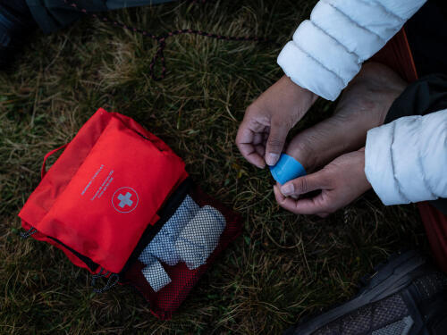 Preparing the first aid kit