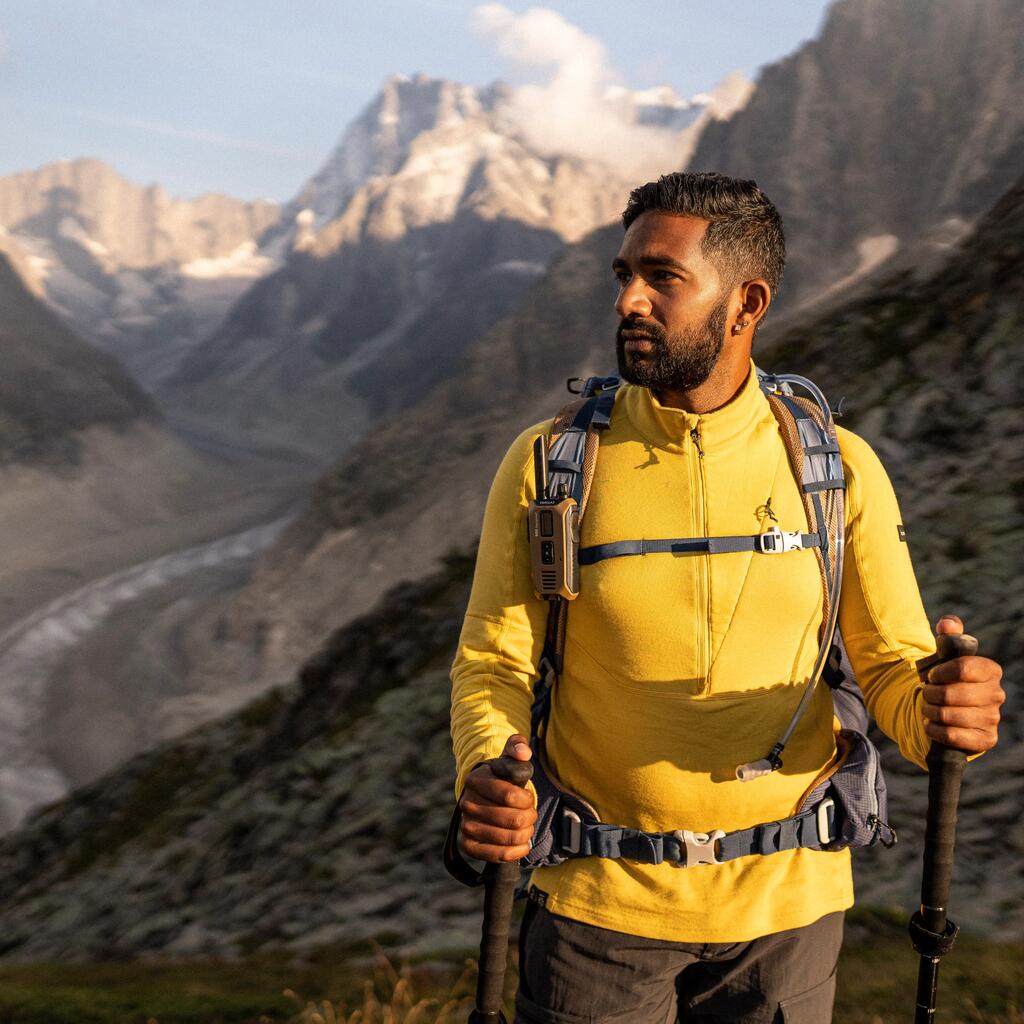 MAJICA ZA TREKING MT900 MUŠKA DUGIH RUKAVA OD MERINO VUNE - PLAVA