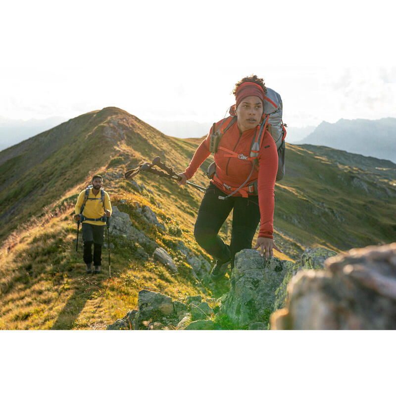 女款防潑水多日登山長褲 TREK 900 - 黑色