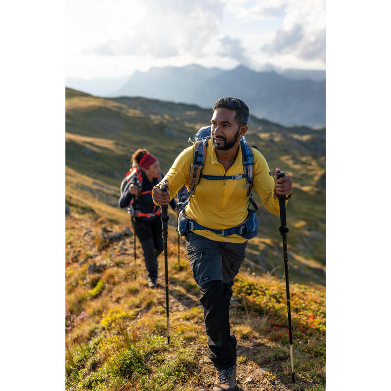 Bluză din lână merinos Trekking MT900 Albastru Bărbați 