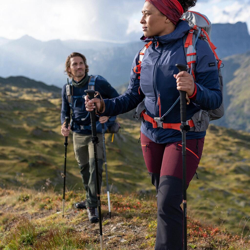 Women's Mountain Trekking Softshell Wind Jacket - TREK 900 Navy Blue