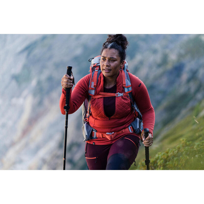 Waterafstotende broek voor bergtrekking dames MT900 bordeaux