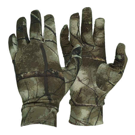 Lovačke rukavice Treemetic 100 tanke i rastezljive maskirne