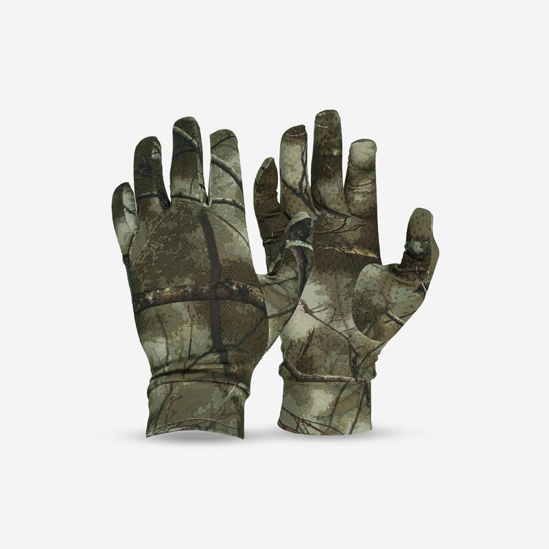 Guantes De Caza Solognac 100 Adulto Camuflaje Treemetic Finos Stretc Silenciosos