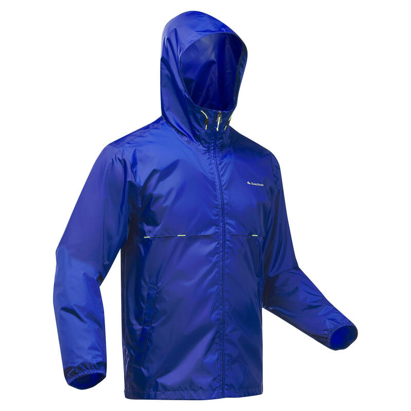 Men's waterpoof jacket full zip - NH100 - Blue