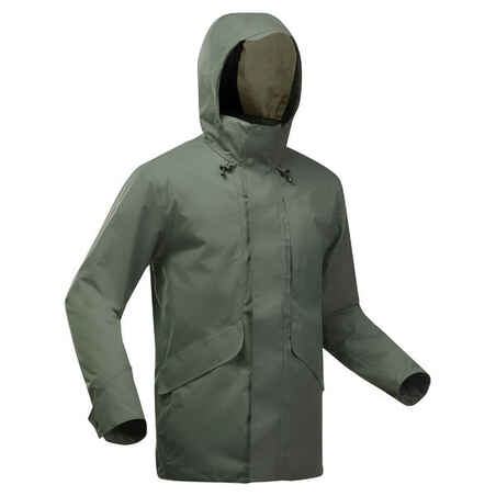 Zelena in siva moška vodoodporna pohodniška jakna NH550 WP