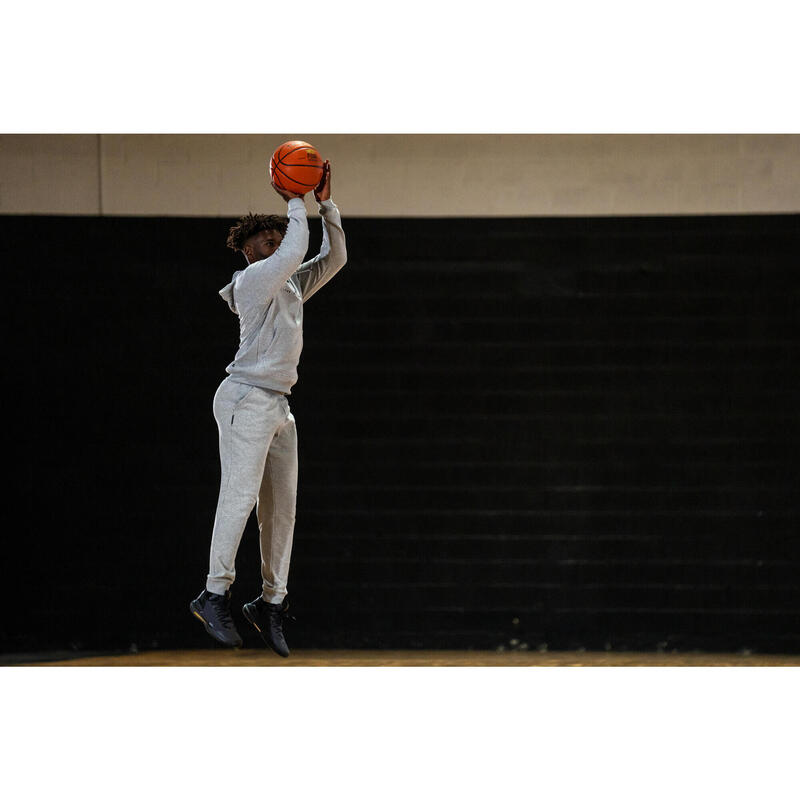 SWEAT BASKETBALL A CAPUCHE HOMME/FEMME - H100 GRIS CLAIR