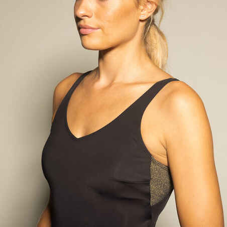 Women's Aquafit 1-piece Swimsuit Zoey - Glitter Black