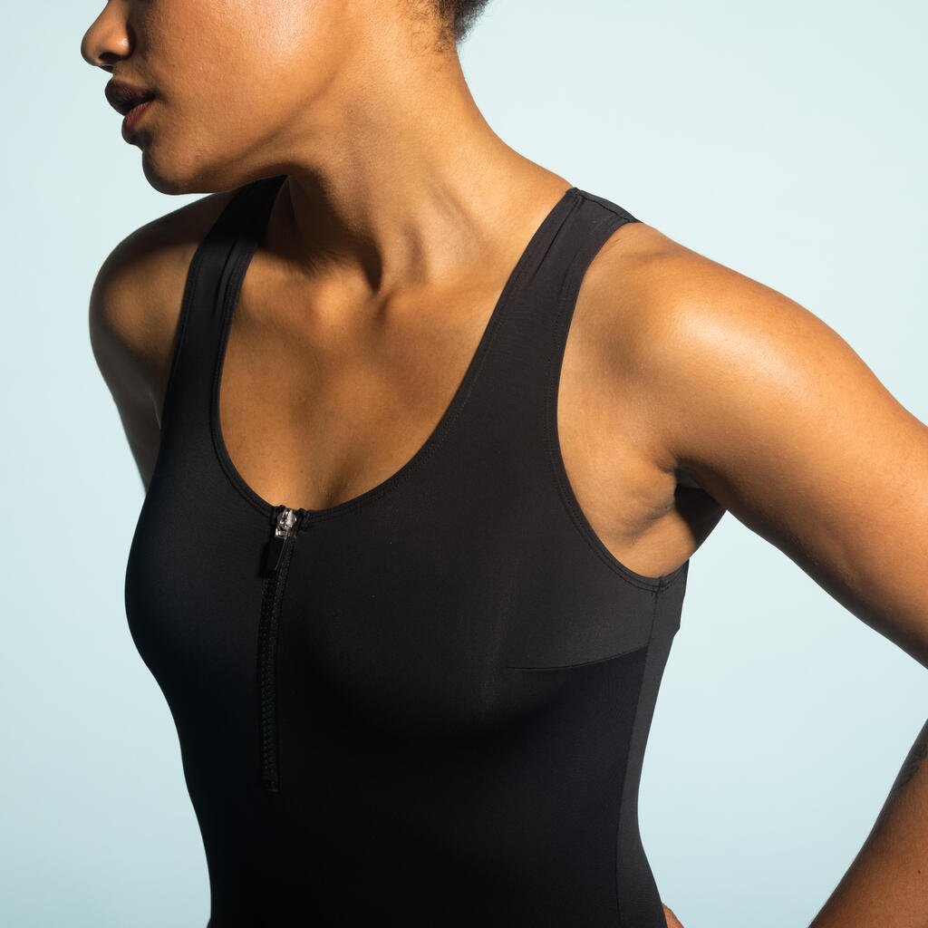 Jednodijelni kupaći kostim za aquafitness Lio ženski crni