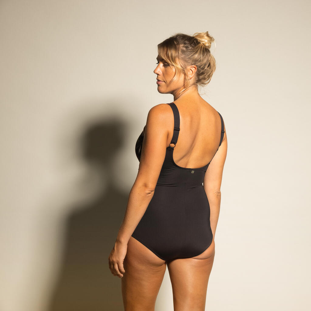 Women's Aquafit 1-piece Swimsuit Mary Saf - Khaki