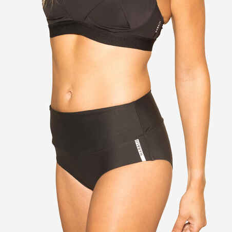Panty de bikini con cintura alta de aquagym para mujer Nabaiji Eva negro