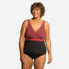 Women's one-piece aquafitness swimsuit Cera black bordeaux. Cup size D/E