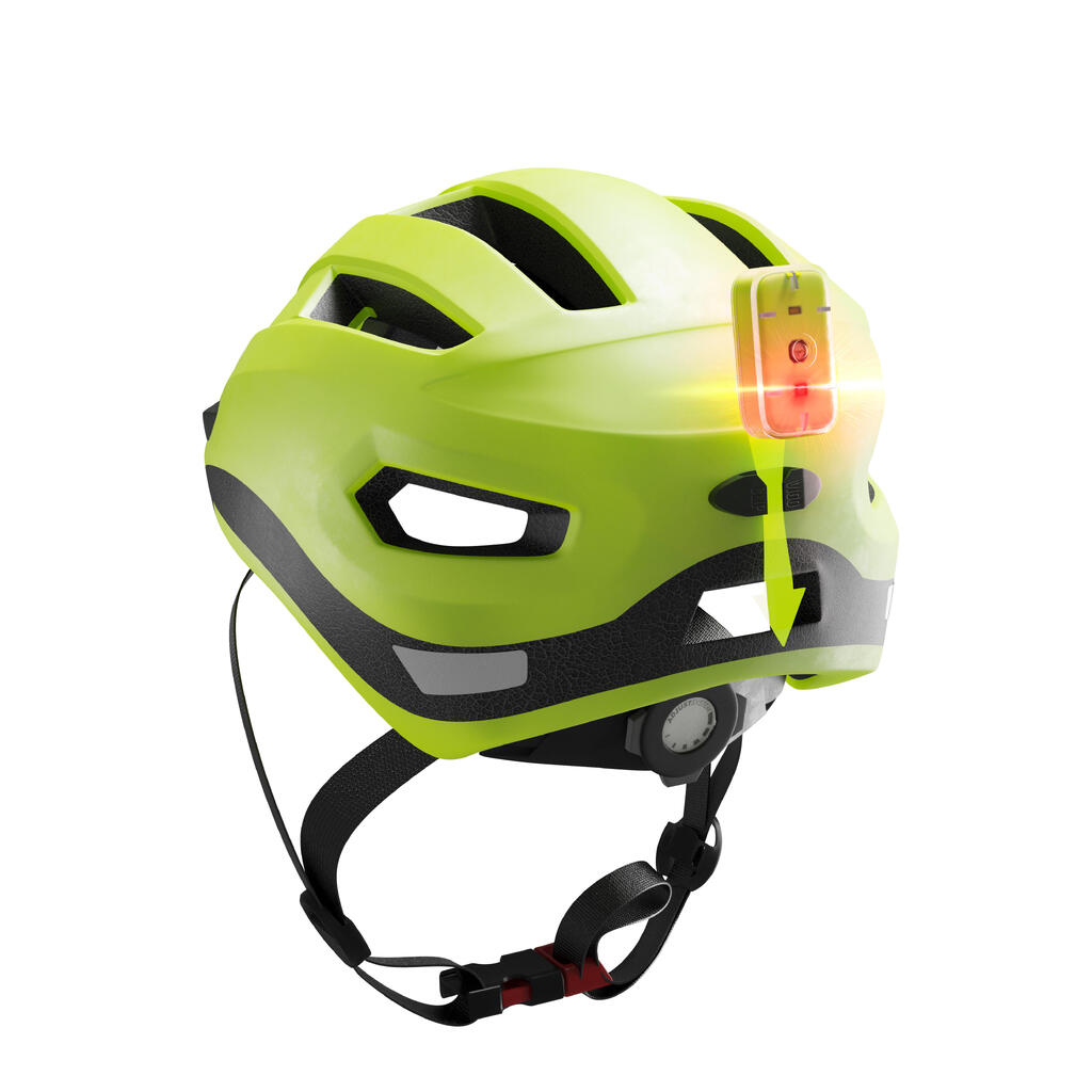 Casco ciclismo urbano 500 btwin - amarillo brillante