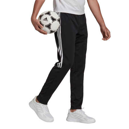 Slim-Fit Football Tracksuit Bottoms Sereno - Black/3 Stripes