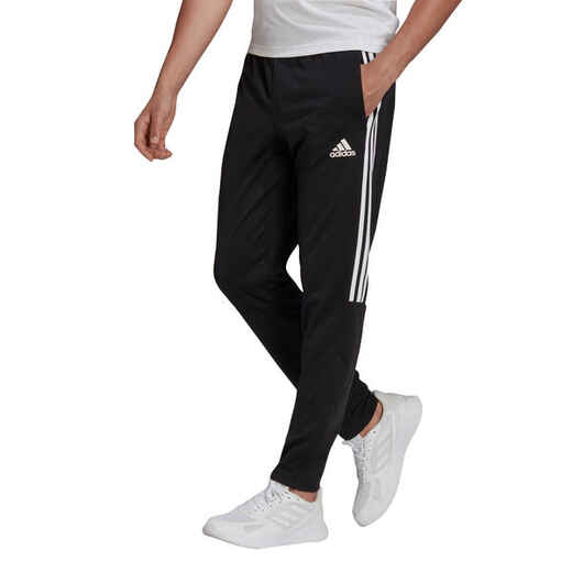 
      Slim-Fit Football Tracksuit Bottoms Sereno - Black/3 Stripes
  