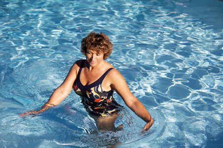 Bañador Mujer aquagym moldeador azul marino. Disponible en talla